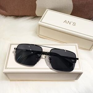 Vintage Square Black Men Half Frame